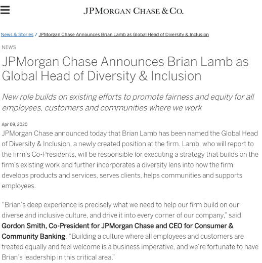 JP Morgan press release