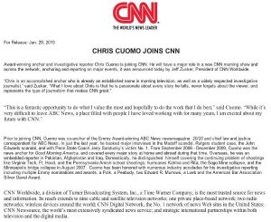 CNN press release