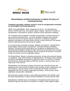 Renault-Nissan Press Release