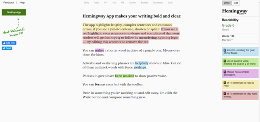 How to use the Hemingway App for writing
